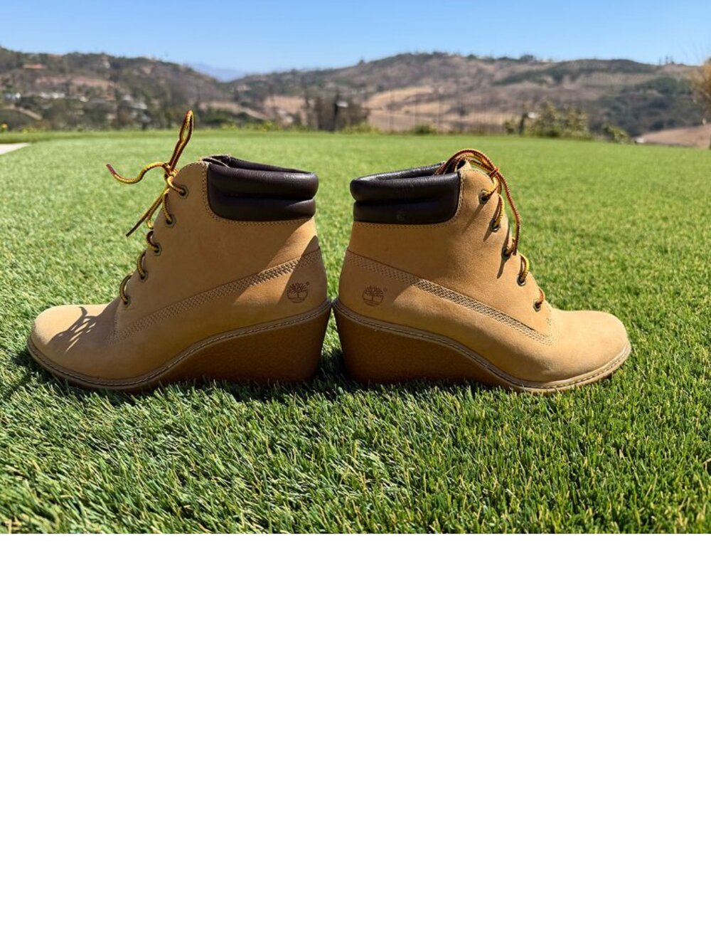 Timberland Glancy Wedge Boots Wheat Nubuck Women's size 7.5 (EU 38.5)